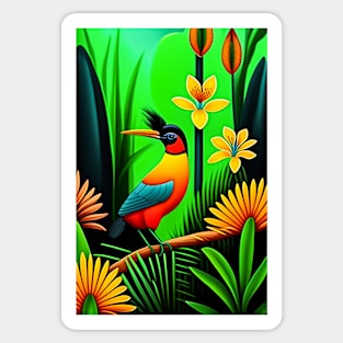 Bird Of Paradise Painting Sticker